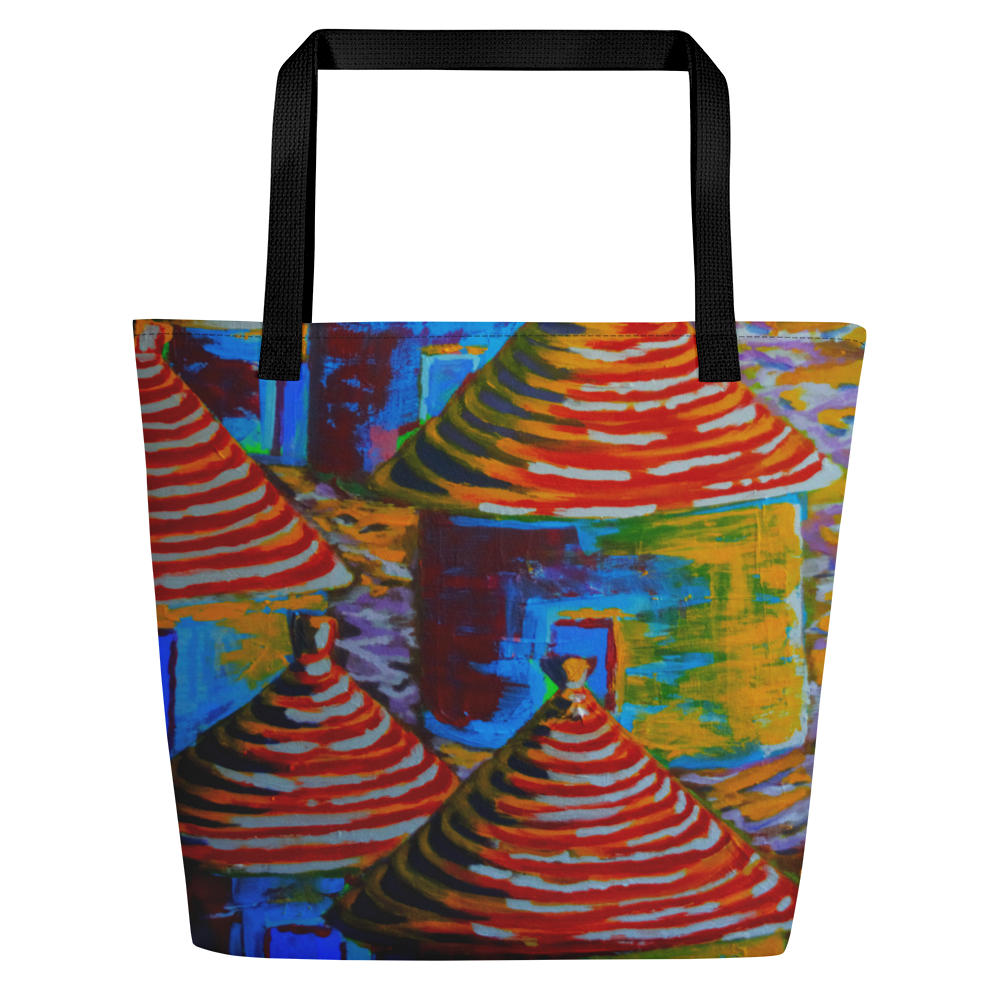 Tendezart Village All-Over Print Large Tote Bag