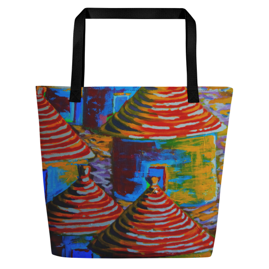 Tendezart Village All-Over Print Large Tote Bag