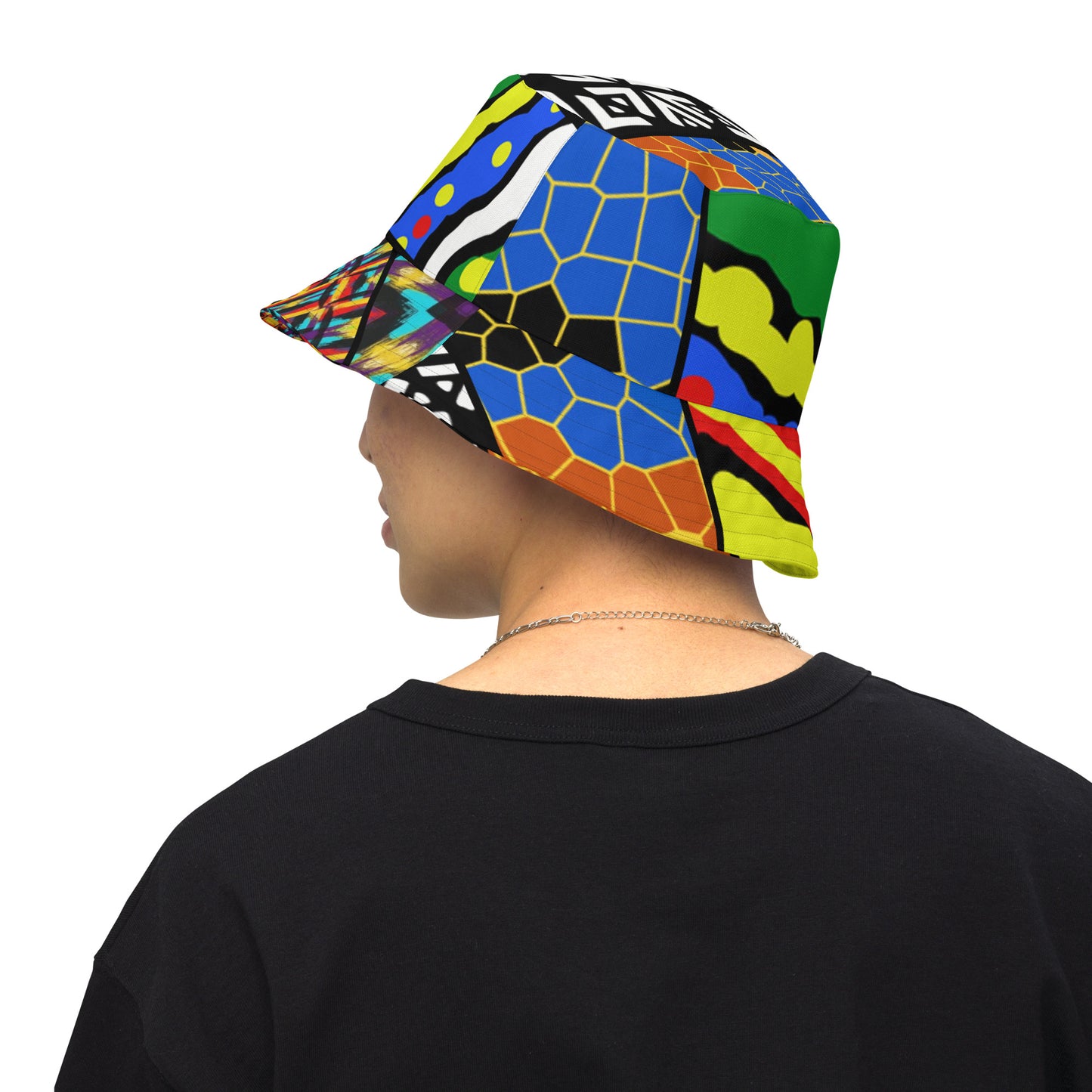 Tendezart abstract Reversible bucket hat