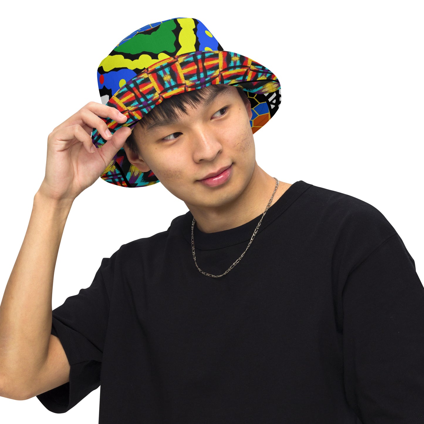 Tendezart abstract Reversible bucket hat