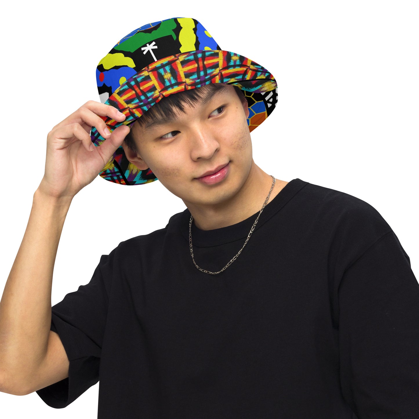 Tendezart abstract Reversible bucket hat