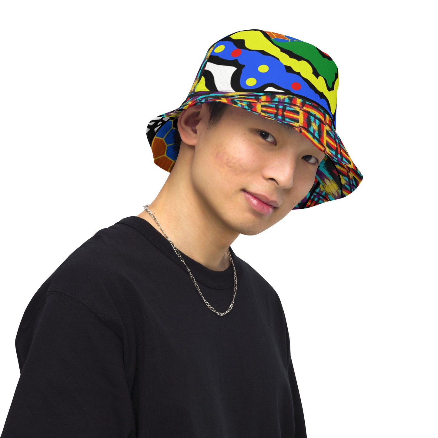 Tendezart abstract Reversible bucket hat