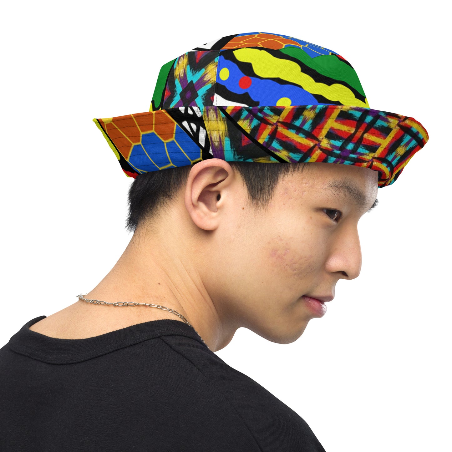 Tendezart abstract Reversible bucket hat