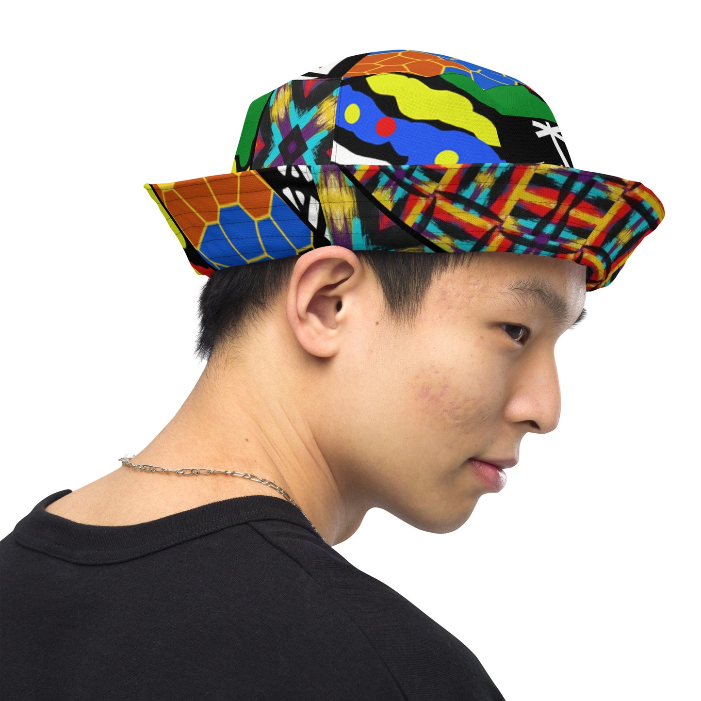 Tendezart abstract Reversible bucket hat